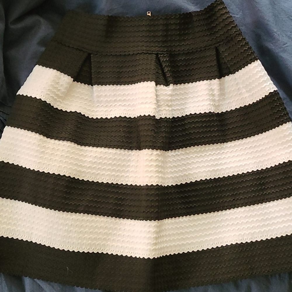 Black and white striped skirt